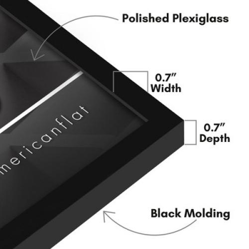 Americanflat 14x18 Picture Frame with Polished Plexiglass, Streamline Collection, Thin Border Picture Frame for Wall Display, , Black