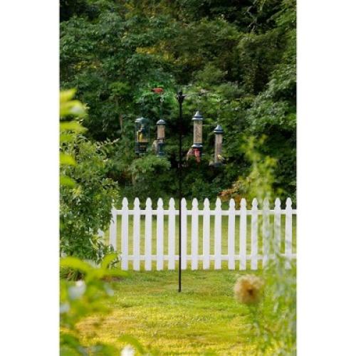 Color Black Brome BirdsUP Versa 4 Bird Feeder Pole Kit, 4-Arm Hanging Station, Black