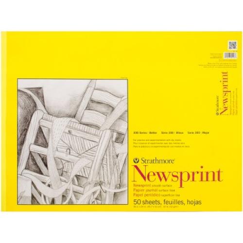 Strathmore Smooth Newsprint Paper Pad 18X24-50 Sheets