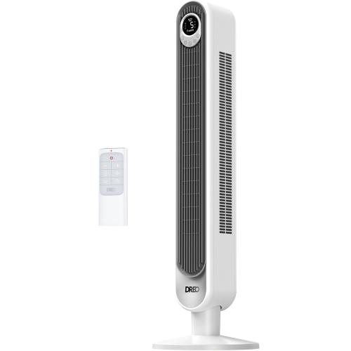 Dreo 42 Cruiser Pro T1 Oscillating Bladeless Remote Tower Fan White: Electric Standing Fan for Room, 4 Speeds, ETL Listed
