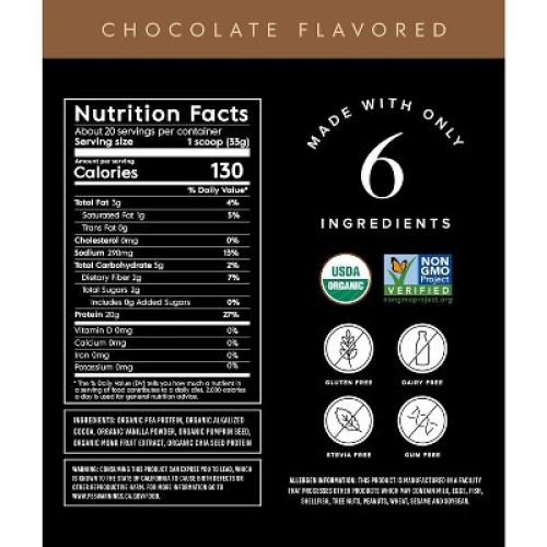 Truvani Plant-Based Chocolate Protein Powder, 25.65 Oz