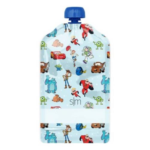 Pixar 10pk Kids Food Pouches - Simple Modern: Reusable & Refillable Off-White Storage Bags, 5oz Capacity