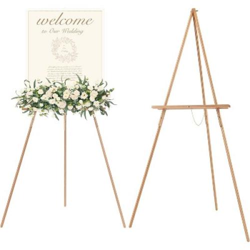 MEEDEN Wedding Easel for Display, Wooden Easel Stand for Wedding Sign, Lightweight Tripod for Posters, Pictures, Painting