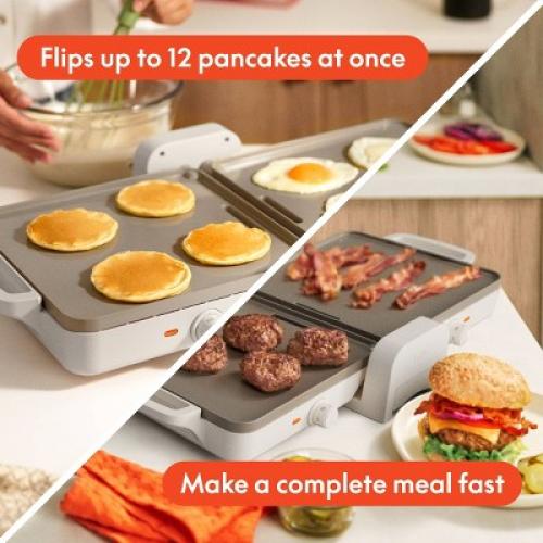 bella Fold and Store Dual Temp Griddle Oatmilk❗MAY HAVE MISSING PIECES/NEEDS CLEANING❗
