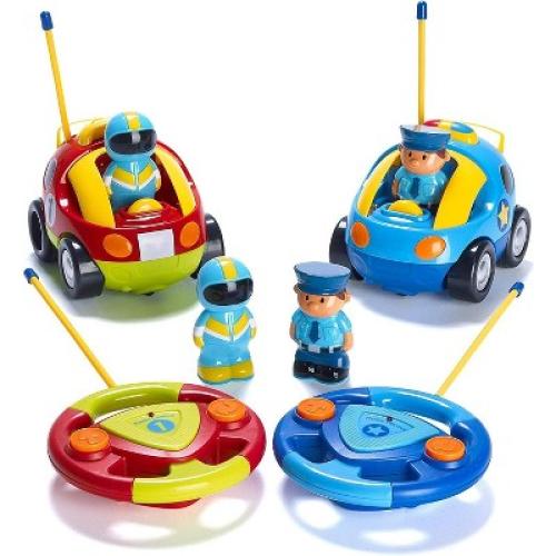 PRETEX 2 Pack Cartoon Remote Control Car, Multicolored