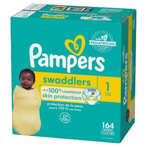 Pampers Swaddlers Active Baby Diapers Enormous Pack - Size 1 - 164ct