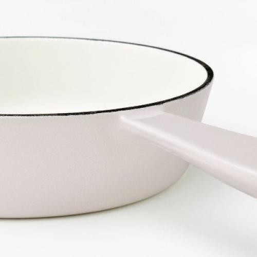 6 Enameled Cast Iron Skillet Light Gray - Figmint™: Even-Heating, Oven-Safe, Hand Wash, Non-Induction Compatible