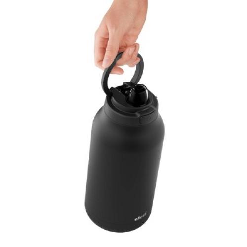 Ello 64oz Hydra Stainless Steel 1/2 Gallon Jug - Black: Portable Water Jug, Dishwasher-Safe, Cold Beverages