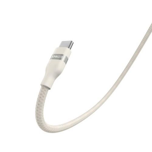 Anker 3' 100% PCR-Braided Ultra Soft USB-C to Lightning Cable - White