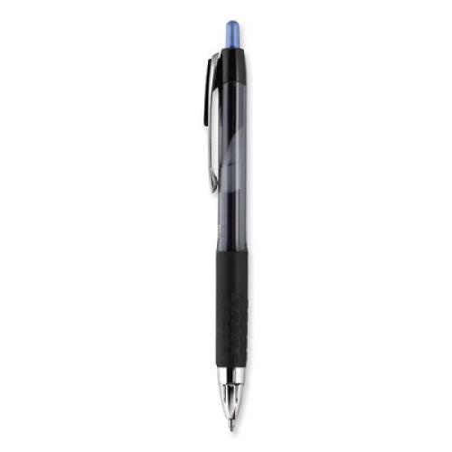 7pack uniball Signo  Gel Pen, Retractable, Bold 1 mm, Blue Ink, Smoke/Black/Blue Barrel, Dozen
