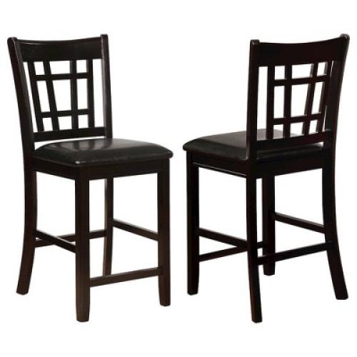 Coaster,Lavon Wood Counter Chair Black and Espresso (Set of 2)