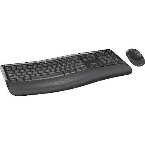 Microsoft Wireless Comfort Desktop 5050 - USB Wireless RF Keyboard - USB Wireless RF BlueTrack Mouse - 16 Hot Keys - Scroll Wheel