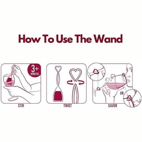 8 Pack PureWine Wand Technology Histamine and Sulfite Filter, Purifier Alleviates Wine Allergies, Stir Stick Aerates Wine, from Grand Fusion. -8 Pack