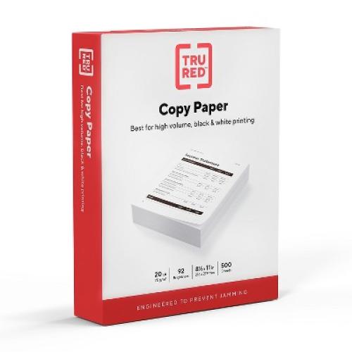 TRU RED 8.5 x 11 Copy Paper 20 lbs. 92 Brightness 500/Ream 135855 (2PK)