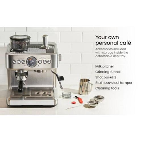 Chefman Crema Supreme Espresso Machine Stainless Steel