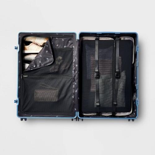 Signature Hardside Trunk Large Checked Spinner Suitcase Blue - Open Story™( The combination is locked)