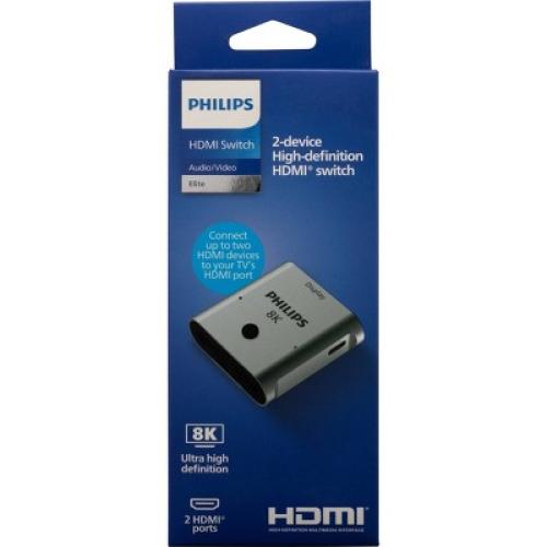 Color silver Philips 8K HDMI 2-Port Switch - Silver