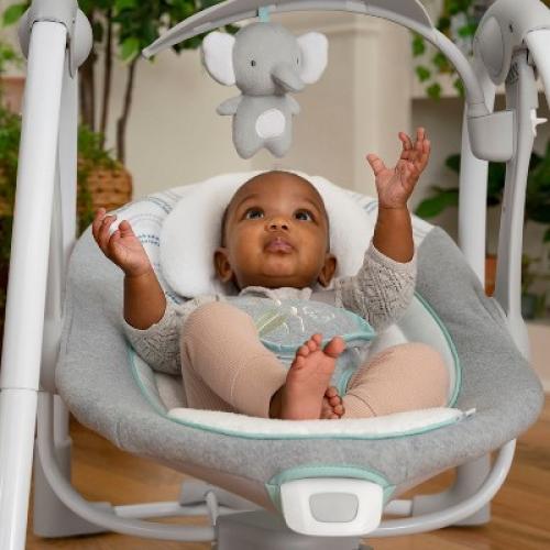 Ingenuity ConvertMe 2-in-1 Compact Portable Baby Swing 2 Infant Seat - Swell