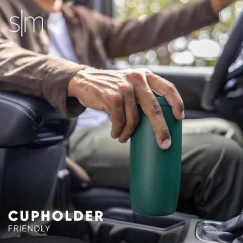 Simple Modern Voyager 16oz Stainless Steel Travel Mug with Insulated Flip Lid Powder Coat Black: Coffee Tumbler, Hand Wash