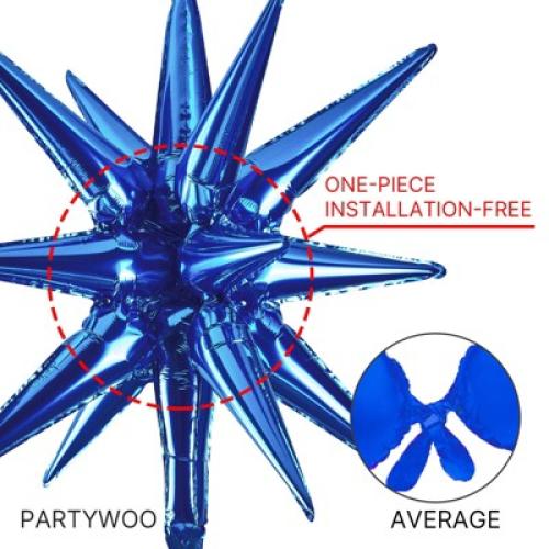 PartyWoo Balloon Arch Kit Navy Blue Starburst Spike 22 Inch 18 12 10 5 Inch 110 pcs