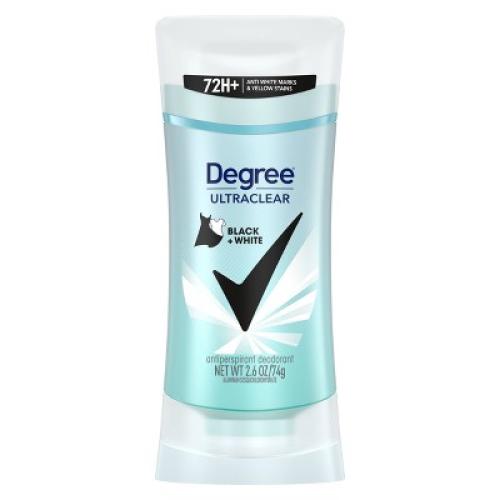 Degree UltraClear Antiperspirant Deodorant Black White Anti White Marks and Yellow Stains - 2.6oz