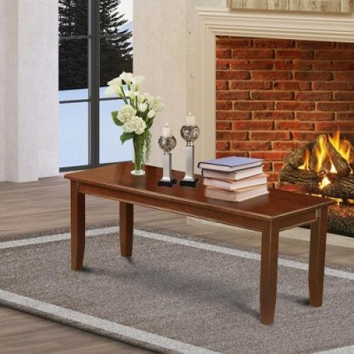 Dudley Dining Bench with Wood Seat in Mahogany Finish (NO TEST)
