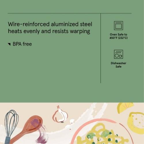9x13 Nonstick Aluminized Steel Cake Pan Set with Lid Gold - Figmint™