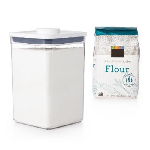 OXO POP 4.4qt Plastic Big Square Airtight Food Storage Container Clear: BPA-Free, Dishwasher-Safe, Silicone Lid