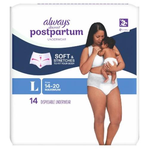 Always Discreet Postpartum Underwear Maxi Pad - Large - 14ct