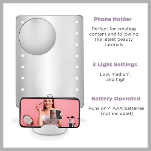 Conair LED Hollywood Lighted Social Media Makeup Mirror - White