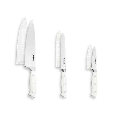 Cuisinart Classic White Triple Rivet 6pc Chef Set with Blade Guards missing one