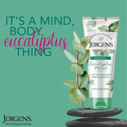 Jergens Eucalyptus Mint Body Butter, Moisturizer Helps Relieve Stress, Lotion For All Skin Types Eucalyptus - 7 fl oz