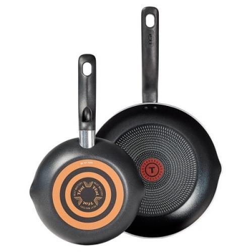 T-fal 2pc Frying Pan Set, Simply Cook Nonstick Cookware Black