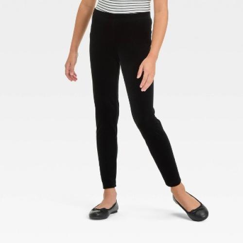 Size XS Girls' Velour Leggings - Cat & Jack ? Black