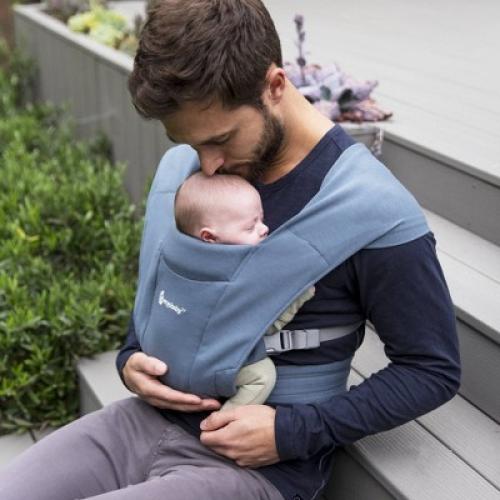 Color Blue Ergobaby Embrace Cozy Knit Newborn Carrier - Oxford Blue