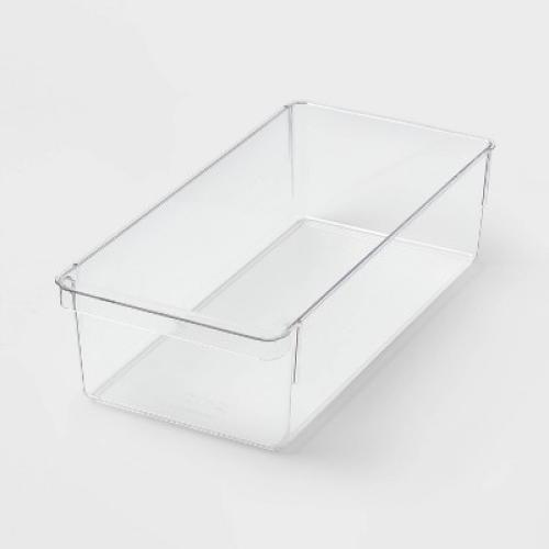 Large Narrow Fridge and Pantry Organizer Bin - Brightroom™: Clear BPA-Free PETG, Freezer-Safe, Hand Washable