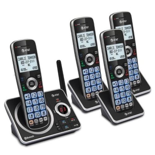 Set of 4 AT&T 4HS Cordless Phone with Answering Machine: DECT 6.0, Call Block, Intercom, Volume Control
