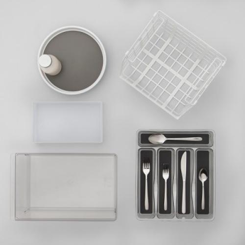 15 Lazy Susan Turn Table - Brightroom & 3 Compartment Plastic Drawer Flatware Organizer - Brightroom & 6 Compartment Organizer White - Brightroom