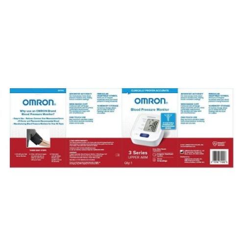 Omron 3 Series Upper Arm Blood Pressure Monitor with Cuff - Fits Standard and Large Arms