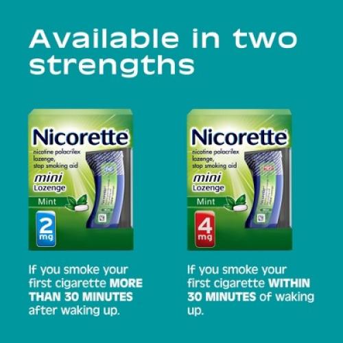 Mint 81 Count Nicorette 2mg Stop Smoking Aid Nicotine Mini Lozenge