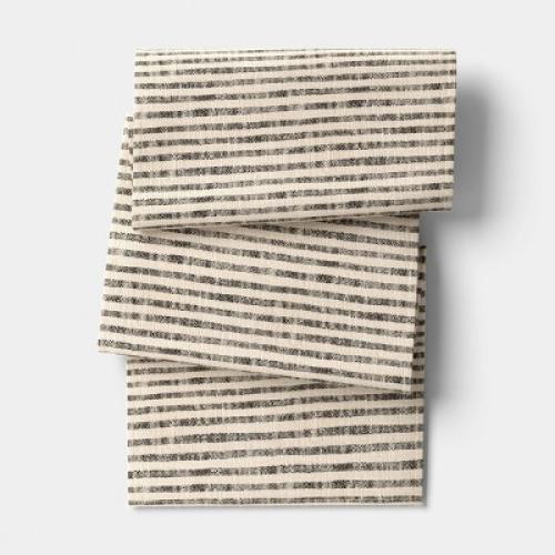 72x14 Table Runner Khaki/Black Striped - Threshold™