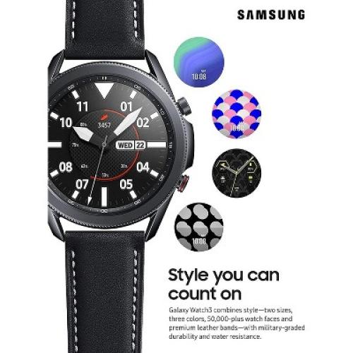 SAMSUNG Galaxy Watch 3 (45mm, GPS, Bluetooth, Unlocked LTE) Smart Watch with Health Monitoring, Fitness Tracking, and Long-Lasting Battery - Black