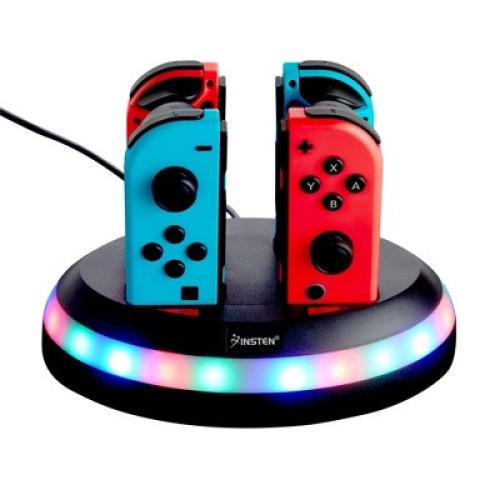 Insten 4-in-1 Charger for Nintendo Switch & OLED Model Joycon Controller, Joy Con Docking Station RGB Charging Dock Accessories