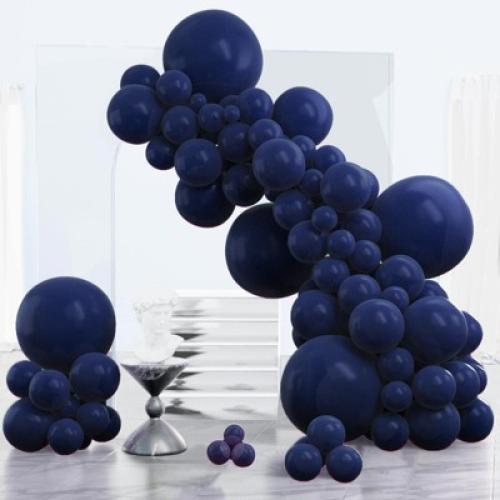 PartyWoo Balloons Navy Blue Pearl Dark 18 12 10 5 Inch 140 pcs