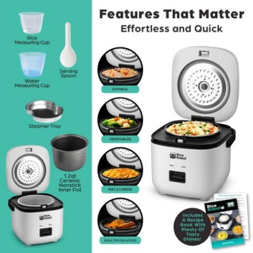 Rice Robot Rice Cooker 4.5 Cups Cooked Electric Mini Rice Maker Pot