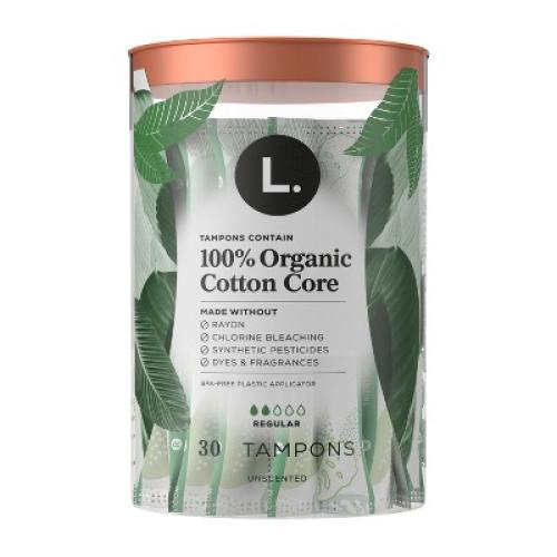 L . Organic Cotton Full Size Tampons - Regular - 30ct