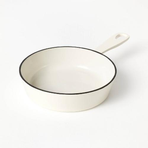 6 Enameled Cast Iron Skillet Cream - Figmint™: Even-Heating, Oven-Safe, Hand Wash, Induction Compatible