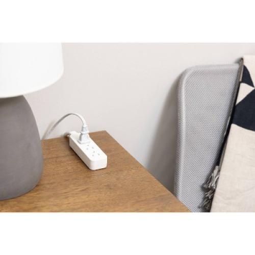 GE 3-Outlet Grounded Extension Cord 15' Braided Cord Gray/White: Indoor Long Extention Cord, 16 AWG, 13 Amps, 15 ft