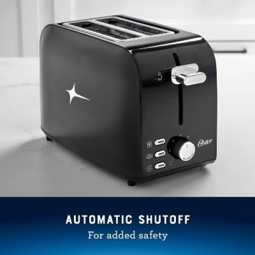 Oster 2-Slice Toaster With Extra-Wide Slots Black/Stainless Steel