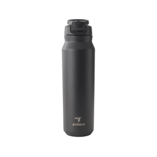 Reduce 32oz Hydrate Pro Vacuum Insulated Stainless Steel Water Bottle Black: Straw Flip-Top Lid